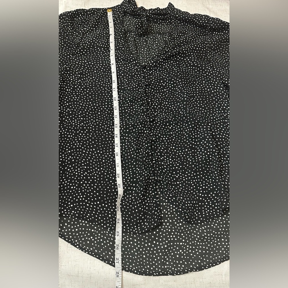 Lulu's Black and White Polka Dot Blouse - Picture 7 of 10